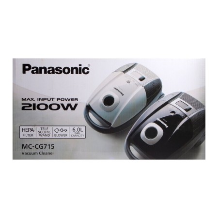 Vacuum cleaner Panasonic MC-CG715W, bag, 2100/380 W, 6 l, cord 5 m, black and white-16