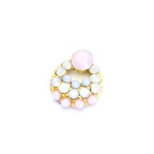 Metal fittings TNL “Ring with colored stones”, 4 pcs