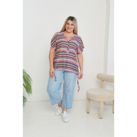 Female blouse, size 52, pink color-1