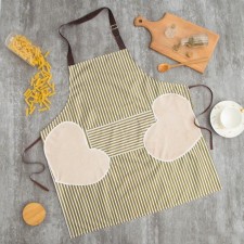 Apron of the Dilyana with stripes in strip centered green, 70*65 cm, 100% p/e