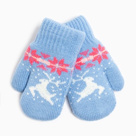 Mittens for children, blue color, size 14 (4-6 years)