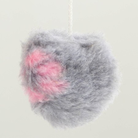 Clog for kittens on a stand, 30 x 24 x 35 cm, jute, dark gray with pink paws-4