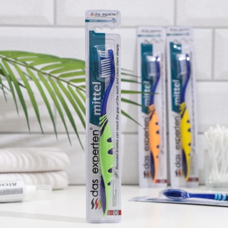 DAS Experten Mitter dental brush, ergonomic stubble, medium hardness