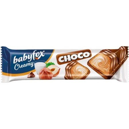 Baby Fox Choco waffle bar with milk-naughty filling of hazelnuts, 23 g