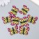 Decor for creativity plastic "Butterfly, yellow-pink wings" 2.5x3.2 cm