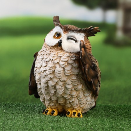 Garden figure "owl winks" 16x16x20cm-2
