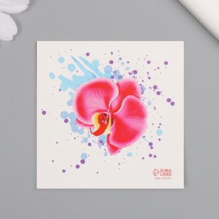 Tattoo on the body color "watercolor. Orchid" 6x6 cm-3