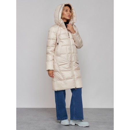 Coat insulated winter female, size 48, color light-beige-23