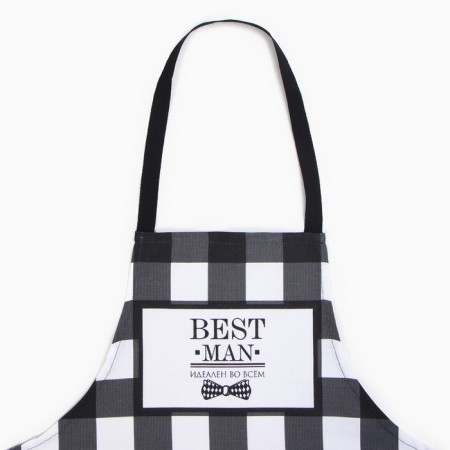 Kit. Set 3 Ave. "Best Man Black" apron 70x60 cm, g. 20x20 cm, canvases 35x60cm-1
