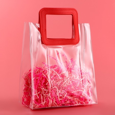 Gift package from PVC, red, 26.5 x 23 x 12 cm