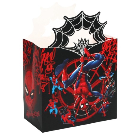 Gift package with packaging paper with silence, 22x22x12 cm, spider-man-3