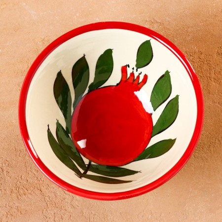 Rishtan ceramics "Granat", 18 cm, large, multi -colored-2