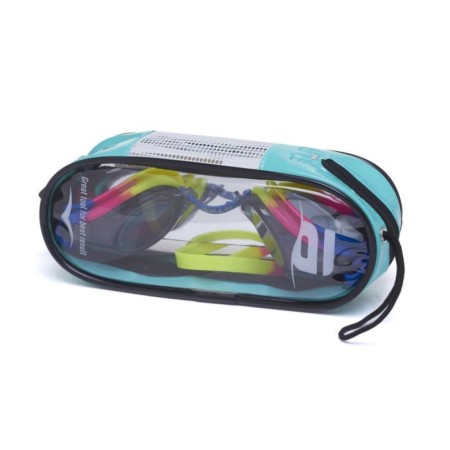 ATEMI M105 swimming glasses, silicone, blue/pink/yellow color-4