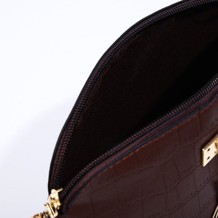 Cross-Bodi Bag on a zipper, brown color-6