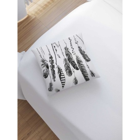 Decorative pillowcase "feathers everywhere", on a zipper, size 45x45 cm-1