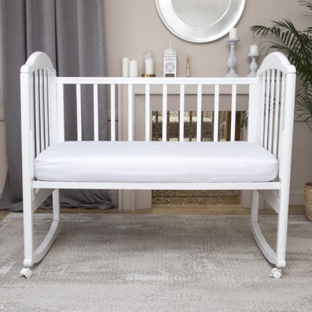 Sheet on elastic band, size 60x120 cm, white color