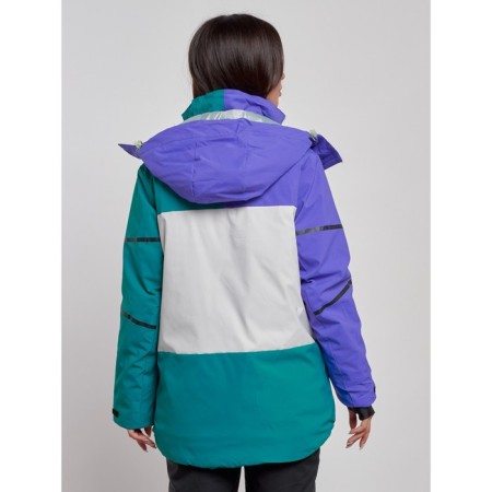 Ski jacket female winter, size 48, dark green color-3