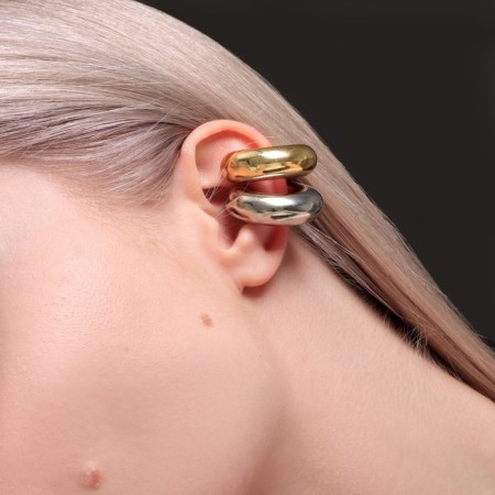 Earrings "Kaffa" set 2 pcs, calm vibration, color with silver-gold-2