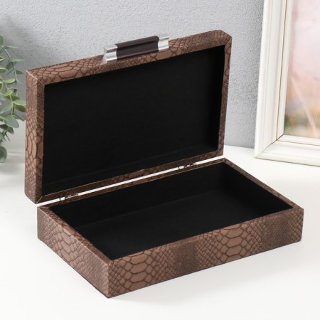Casket wood to the leatherette "Coffee python" 25x15x6.5 cm-2