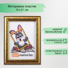 Photo frame plastic 15x21 cm gold (796)