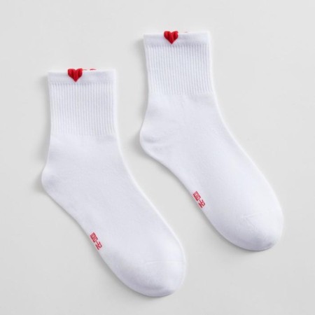 Women's socks minku "hearts", white color, size 36-39 (23-25 ​​cm)