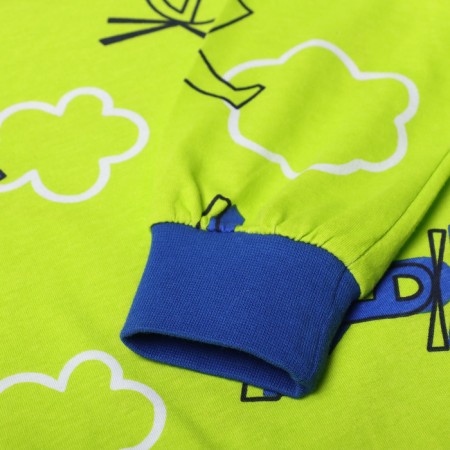 Pajamas for boys, green color/aircraft, height 98 cm-2