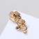 Brooch "Flowers" clover with bead, white color in gold