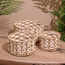 Set of wicker baskets, 3 pcs, 23x19x15 cm