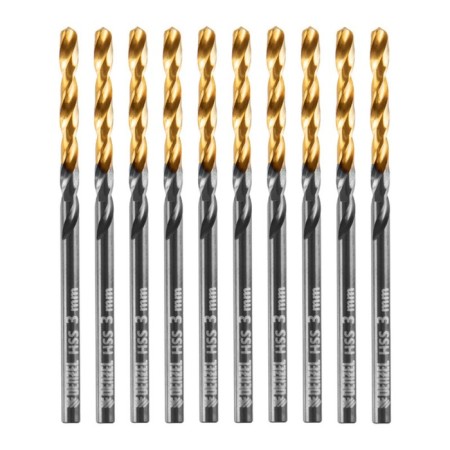 Denzel 717204, HSS-Tin, Golden Tip, 10 pieces, 3 mm