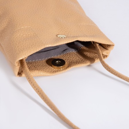 Cross-Body bag on the valve, beige color-4