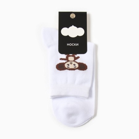 Socks kaftan Cheburashka size 36-39 (23-25 ​​cm) white-2