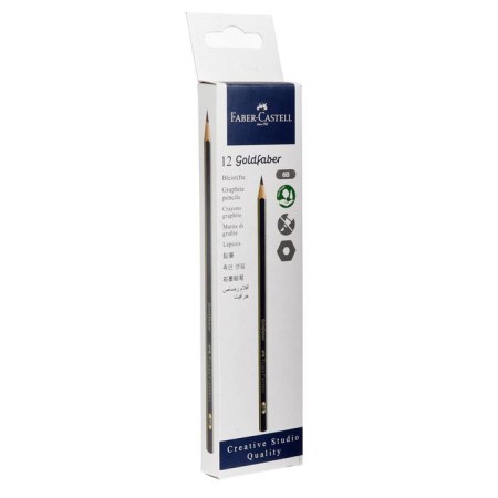Pencil black-granographic Faber-Castell Goldfaber 1221 6b, hexagonal, price for 1 pcs-1