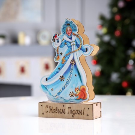 LED figure "Snow Maiden" 12 × 20 × 4.7 cm, wood, batteries LR1130x3, glow warm white-1