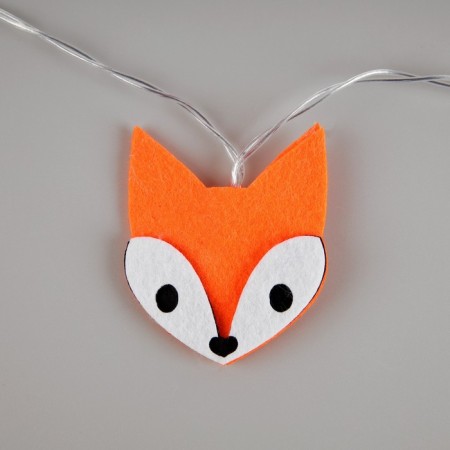 Garland "thread" 1.35 m with nozzles "chanterelles and deer", ip20, transparent thread, 10 LED, glow warm white, AAH2-6