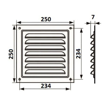 Ventilation grate Zein Lux RM2525Z, 250 x 250 mm, with a grid, metal, gold-6