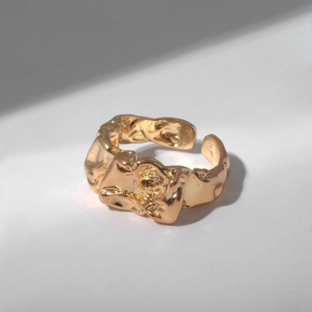 Ring "Roman Lines" minimal, the color of gold, dimensionless-5