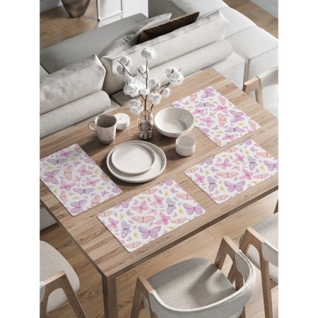 A set of napkins for setting the table "Tender butterflies", rectangular, rounded edges, size 30x46 cm, 4 pcs