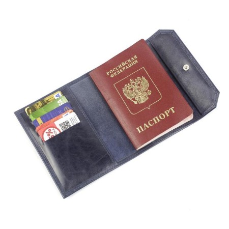 Passport cover on the button, the color is blue-1