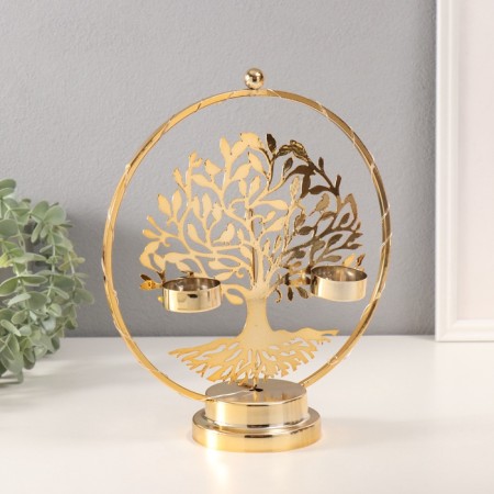 Summary for 2 candles "tree with birds" with backlight, d-3.5 cm 9.5x23.5x27 cm-2