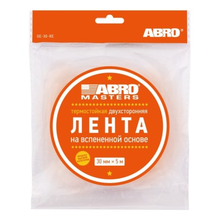 Bilateral tape ABRO OE-30-R, on a foamed basis, heat-resistant, white, 30 mm x 5 m-4