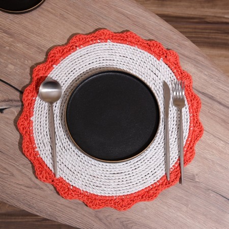 Wicker rug round 38 cm-5