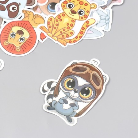 Stickers for creativity "Bulshined animals" set of 50 pcs 4x8 cm-1