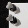 Earrings Metal "Trend" hearts, black-silver color
