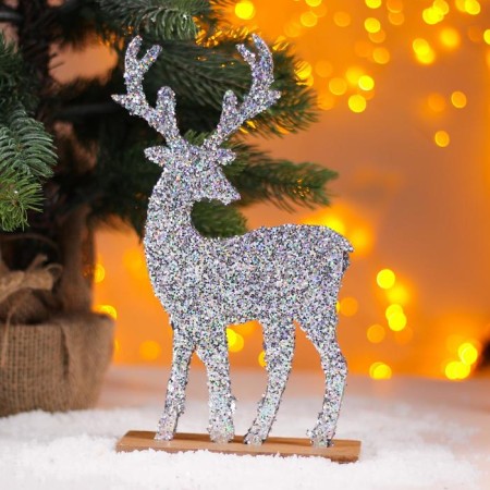 New Year's decor "Bright Deer" Silver, 6 × 14 × 24 cm-1