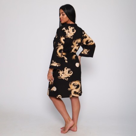Female set (robe/shirt), black color, size 46-2