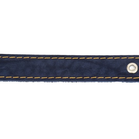 The collar is a single-layer leather, dimensionless, 56 x 2.5 cm, Osh 17-44 cm, blue-4
