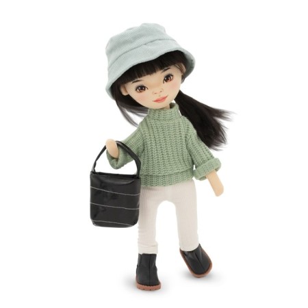 Lilu soft doll "in a green sweater", 32 cm, series: Spring