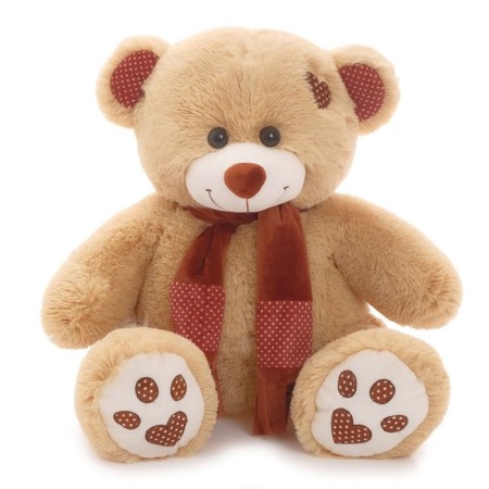 Soft toy "Bear Tony with a scarf" Coffee, 70 cm