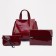 Set of bags with zipper, red color