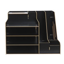 Organizer-Claus desktop DEVENTE. Mega 37 x 28.1 x 27 cm, MDF, black, cardboard box